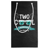 Twee Cool Boys Chalkboard 2e Verjaardagsfeestje Klein Cadeauzakje (Achterkant)