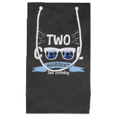 Twee Cool Boys Chalkboard 2e Verjaardagsfeestje Klein Cadeauzakje (Voorkant)