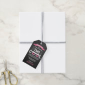 Twee Cool Chalkboard Meisjes 2e Verjaardag Dank u Cadeaulabel (Met Touw)