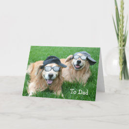 Twee Cool Golden Retrievers Vaderdag Kaart