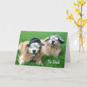 Twee Cool Golden Retrievers Vaderdag Kaart (Gele Bloem)