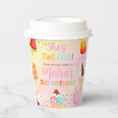 TWEE COOL ijs meisje verjaardag papieren bekers. Papieren Bekers (Voorkant)