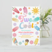 Twee Cool Ijsje Verjaardagsuitnodiging Kaart (Staand voorkant)