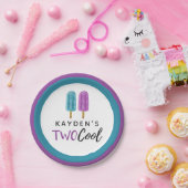 TWEE COOL Kind 2e verjaardag Zomer IJsdag Partij Papieren Bordje (Feest)