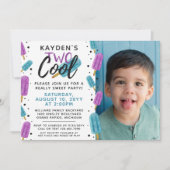 TWEE COOL Kind's 2e Verjaardag Zomer Ijs Pop Foto Kaart (Voorkant)