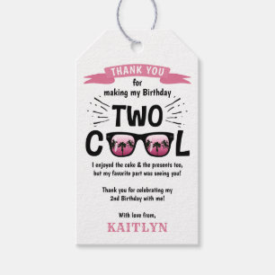 Twee Cool Meisjes 2e Verjaardagsfeestje Dank je Cadeaulabel