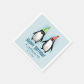 Twee Cool Pinguins vieren kind's verjaardag Servet (Hoek)