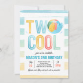 Twee Cool Pool Party Beach 2e Verjaardagsfeestje Kaart (Voorkant)
