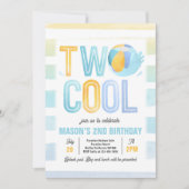 Twee Cool Pool Party Beach 2e Verjaardagsfeestje Kaart (Voorkant)