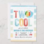 Twee Cool Pool Party Beach 2e Verjaardagsfeestje Kaart (Voorkant)