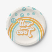 TWEE Cool Retro Boy 2E Verjaardag Papieren Bordje (Voorkant)