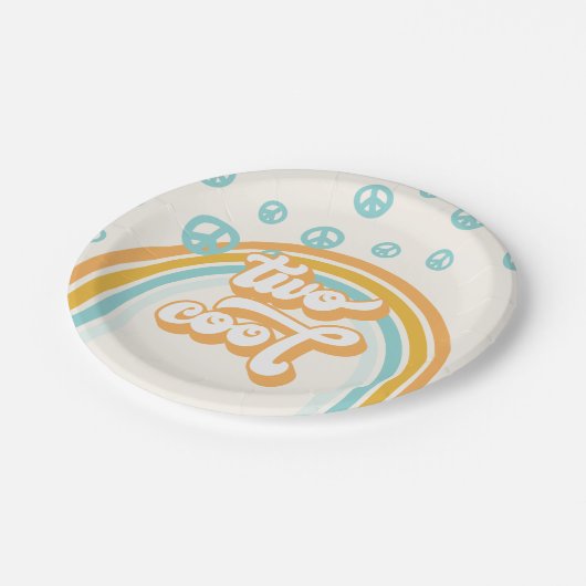 TWEE Cool Retro Boy 2E Verjaardag Papieren Bordje (Gekanteld)