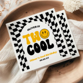 Twee Cool Retro Eerste 2e Verjaardagsfeestje Servet