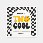 Twee Cool Retro Eerste 2e Verjaardagsfeestje Servet (Voorkant)