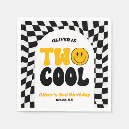 Twee Cool Retro Eerste 2e Verjaardagsfeestje Servet