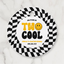 Twee Cool Retro Tweede 2e Verjaardagsfeestje Bedankjes Labels