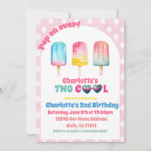 TWEE COOL roze ijsje zomer verjaardag Kaart (Voorkant)