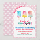 TWEE COOL roze ijsje zomer verjaardag Kaart (Voorkant / Achterkant)