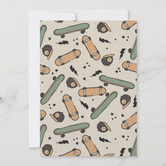 Twee Cool Skateboard Verjaardag Kaart (Achterkant)