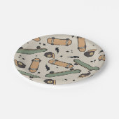 Twee Cool Skateboard Verjaardag Papieren Bordje (Gekanteld)