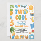 Twee Cool Summerstrand 2de verjaardagsfeestje Kaart (Voorkant)
