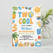 Twee Cool Summerstrand 2de verjaardagsfeestje Kaart (Staand voorkant)