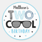Twee Cool SunbriBoy Tweede verjaardag Ronde Sticker (Voorkant)