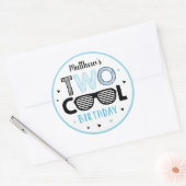 Twee Cool SunbriBoy Tweede verjaardag Ronde Sticker (Envelop)