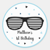 Twee Cool SunbriBoy Tweede verjaardag Ronde Sticker (Voorkant)