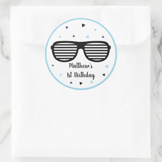 Twee Cool SunbriBoy Tweede verjaardag Ronde Sticker (Tas)