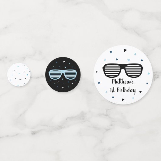 Twee Cool Sunbril Boy Birthday Confetti (Voorkanten)