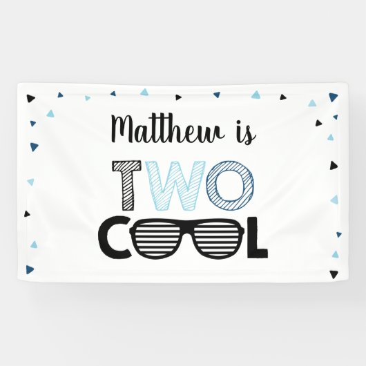 Twee Cool Sunbril Boy Birthday Spandoek (Horizontaal)