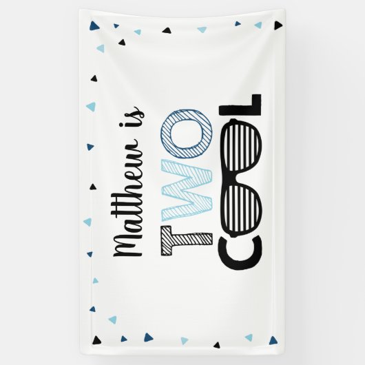 Twee Cool Sunbril Boy Birthday Spandoek (Verticaal)