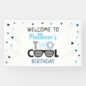 Twee Cool Sunbril Boy Birthday Spandoek (Horizontaal)