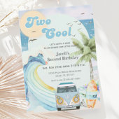 Twee Cool Surf Beach Retro Surfen Tweede Verjaarda Kaart