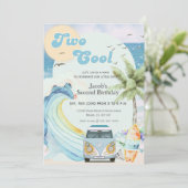 Twee Cool Surf Beach Retro Surfen Tweede Verjaarda Kaart (Staand voorkant)