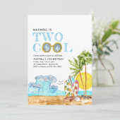 Twee Cool Surfing Waves Tropical Beach 2e Verjaard Kaart (Staand voorkant)