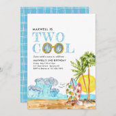 Twee Cool Surfing Waves Tropical Beach 2e Verjaard Kaart (Voorkant / Achterkant)