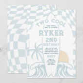 Twee Cool Surven Surfboard 2e Verjaardagsfeestje Kaart (Voorkant / Achterkant)