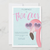 Twee Cool | Tropische zomer flamingo verjaardag Kaart (Voorkant)