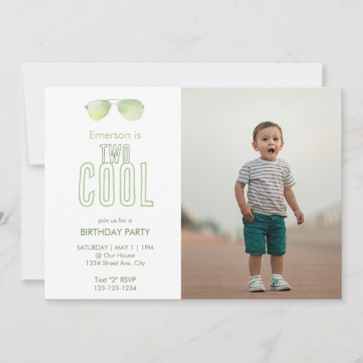 Twee Cool Tweede Verjaardagsuitnodiging Save The Date (Voorkant)