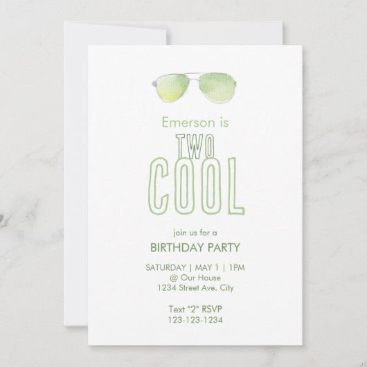 Twee Cool Tweede Verjaardagsuitnodiging Save The Date (Voorkant)