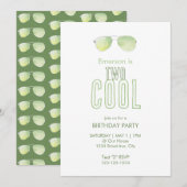 Twee Cool Tweede Verjaardagsuitnodiging Save The Date (Voorkant / Achterkant)