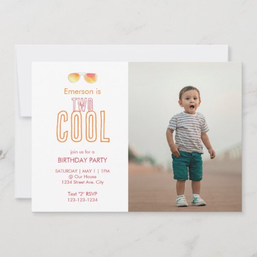 Twee Cool Tweede Verjaardagsuitnodiging Save The Date (Voorkant)