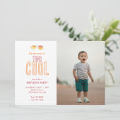 Twee Cool Tweede Verjaardagsuitnodiging Save The Date (Staand voorkant)