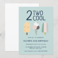 Twee Cool Uitnodiging Verjaardagsfeest Tweede Verj