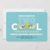 Twee Cool Verjaardags Foto Uitnodiging (Voorkant)