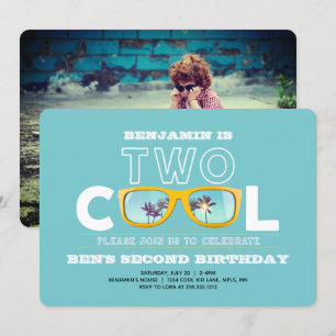 Twee Cool Verjaardags Foto Uitnodiging