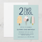 Twee Cool Verjaardagsuitnodiging Tweede Verjaardag Kaart (Voorkant / Achterkant)