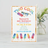 TWEE Cool, Waterverf Popsicle 2de Verjaardag Kaart (Staand voorkant)